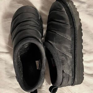 UGG Black Quilted Slip-On Ankle Booties